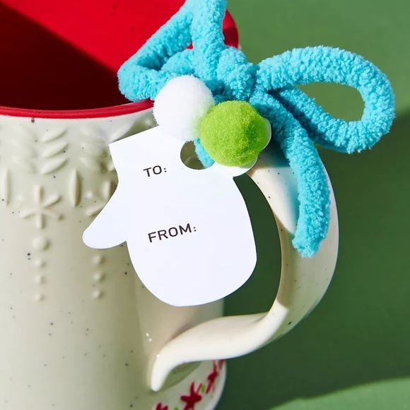 NIB Anthropologie Bundled Up Monogram Holiday Christmas Mug Letter R - Picture 2 of 2